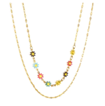 Stainless steel layered flower chain
