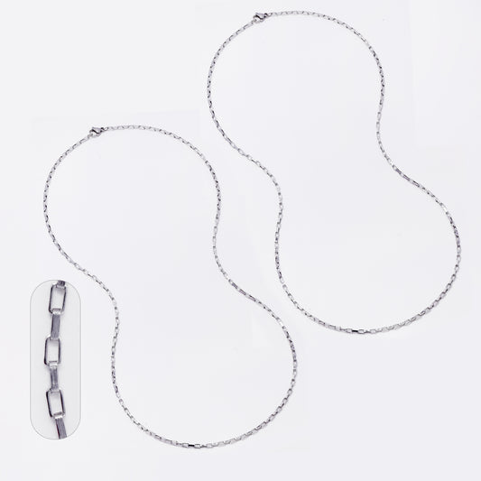 2 Pack Stainless steel 2mm x 55cm open box chain - SSYN4954