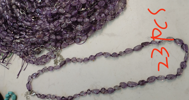 Precious stone beaded necklace with Stainless steel hardware - SSYN4987