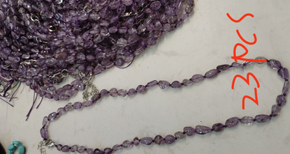 Precious stone beaded necklace with Stainless steel hardware - SSYN4987