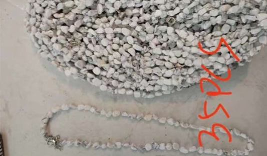 Precious stone beaded necklace with Stainless steel hardware - SSYN4987