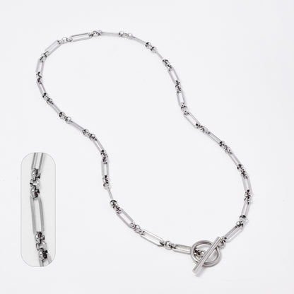 Stainless steel gold plated 45cm paper clip link toggle chain - SSYN4995