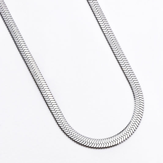 Stainless steel 5mm x 45+5cm herringbone necklace - SSYN5015