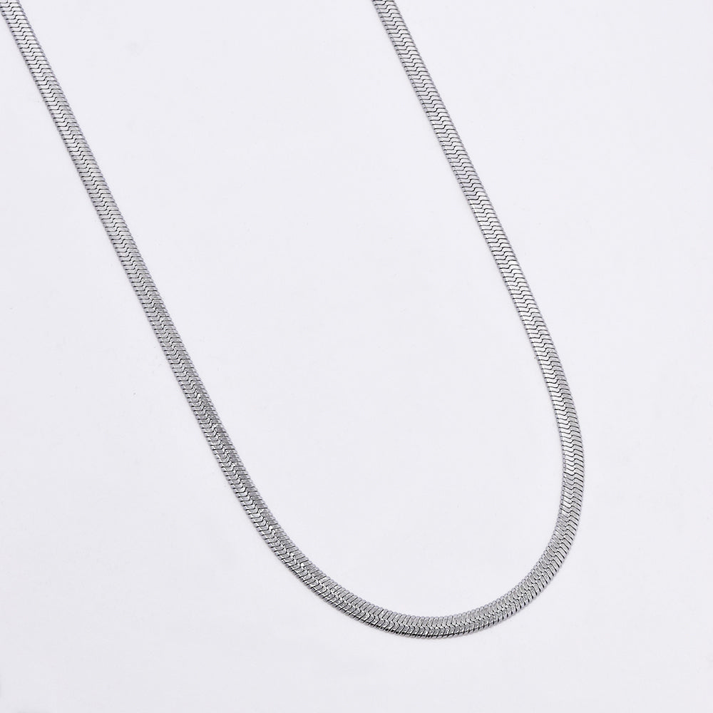 Stainless steel herringbone chain Length: 40 + 5cm Width: 3mm