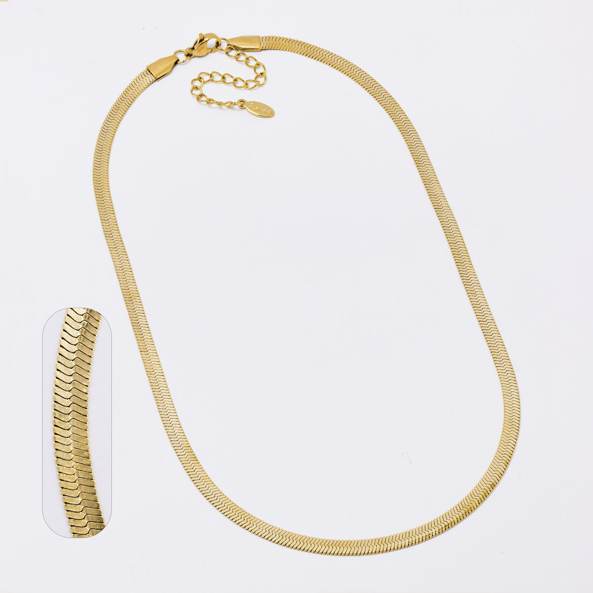 Stainless steel 4mm x 40+5cm herringbone chain - SSYN5017