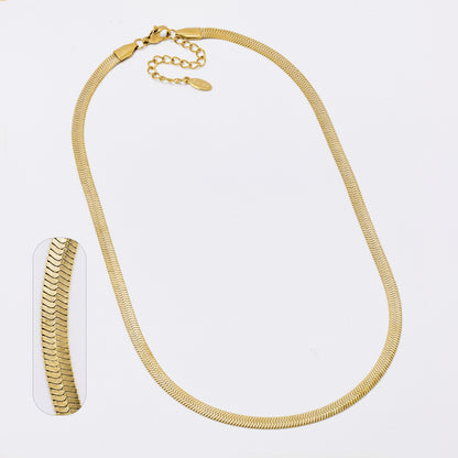 Stainless steel 4mm x 40+5cm herringbone chain - SSYN5017