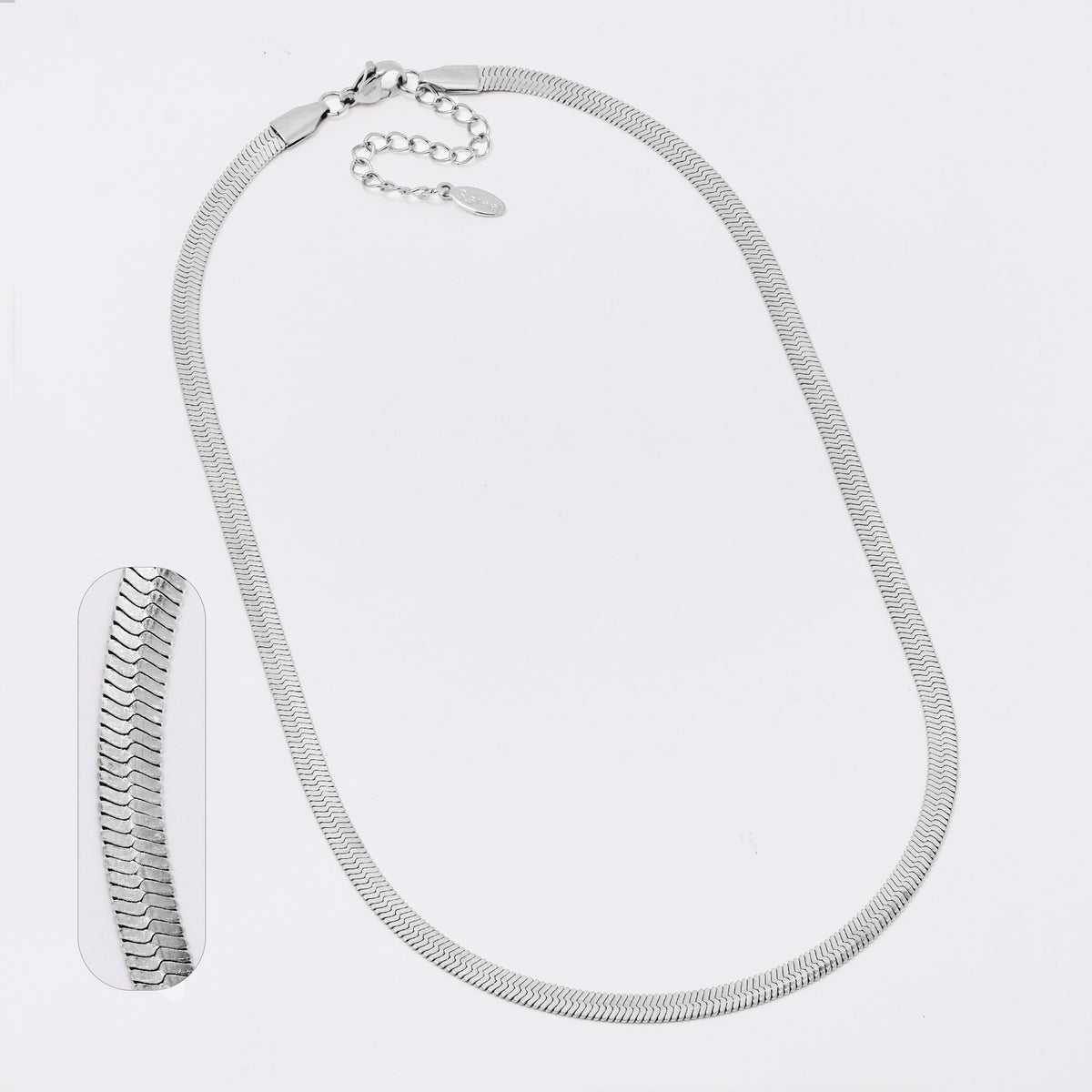 Stainless steel 4mm x 40+5cm herringbone chain - SSYN5017