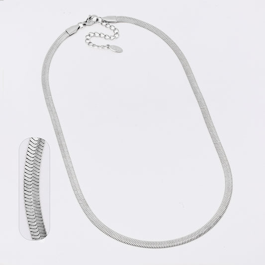 Stainless steel 4mm x 40+5cm herringbone chain - SSYN5017