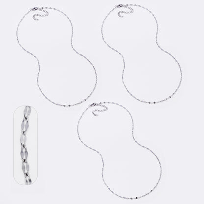 3 Pack Stainless steel 2mm x 45+5cm sequin chain - SSYN5041