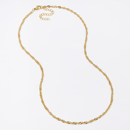 3 Pack Stainless steel 2.5mm x 45+5cm Singapore fancy chain - SSYN5045