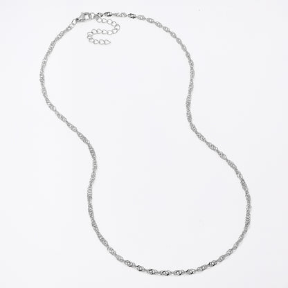 3 Pack Stainless steel 2.5mm x 45+5cm Singapore fancy chain - SSYN5045