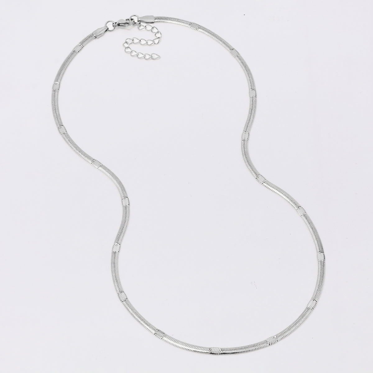 3 Pack Stainless steel  45cm + 5cm x 3mm stamped herringbone chain