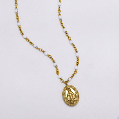 Stainless steel 40+5.5cm colour enamel beads chain - SSYN5174