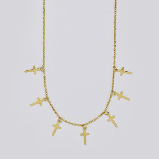 Stainless steel 45+5cm cross charm necklace - SSYN5435