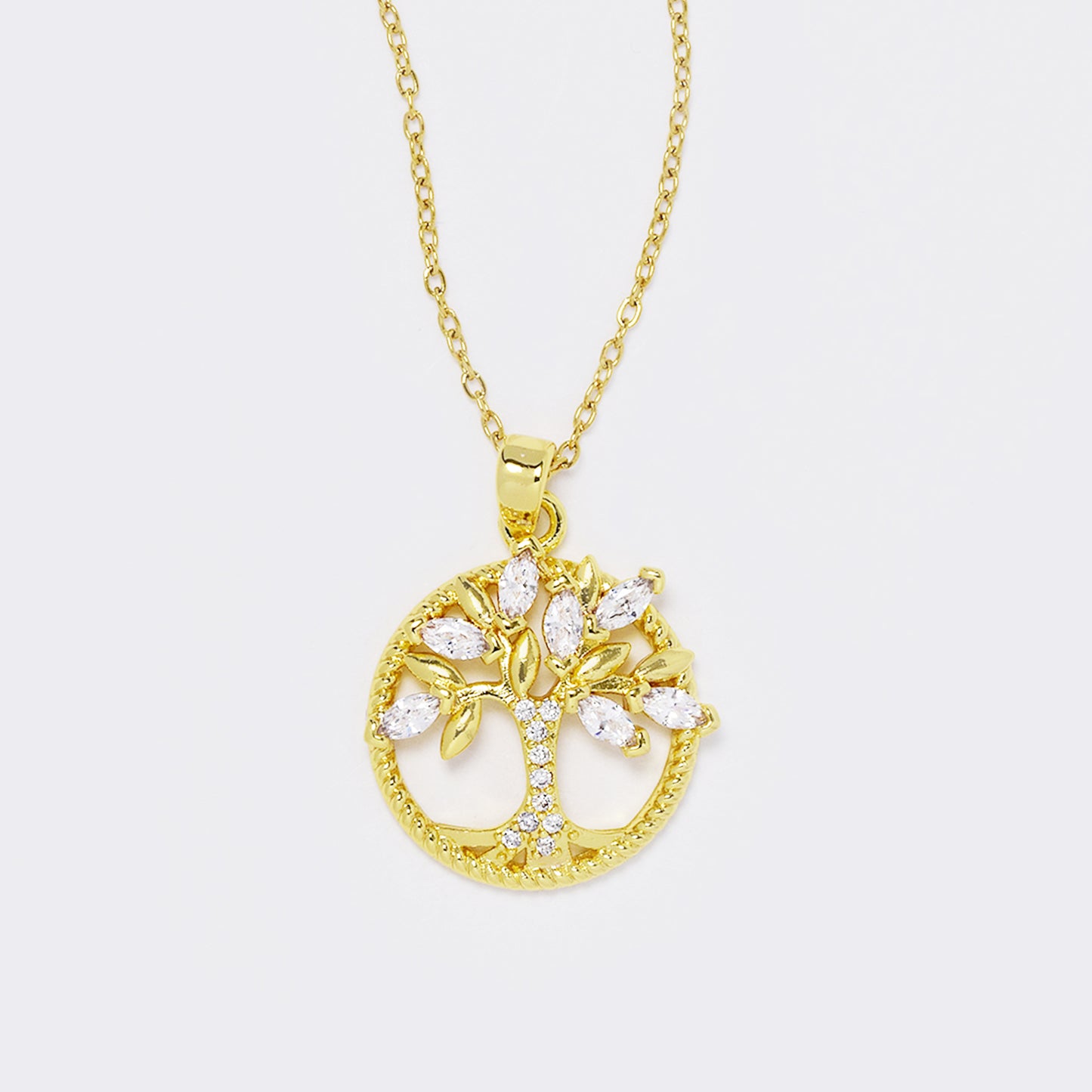 Premium CZ tree of life in cutout circle - CZYN5575