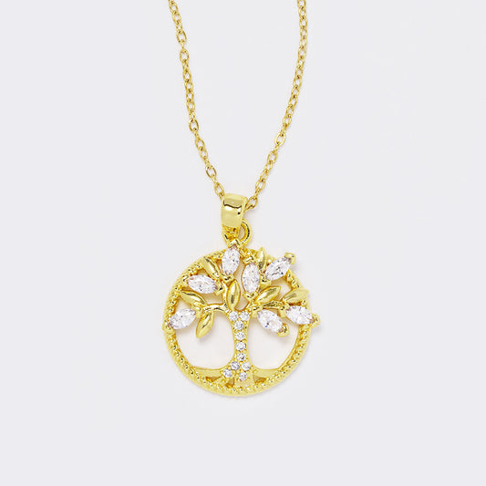 Premium CZ tree of life in cutout circle - CZYN5575