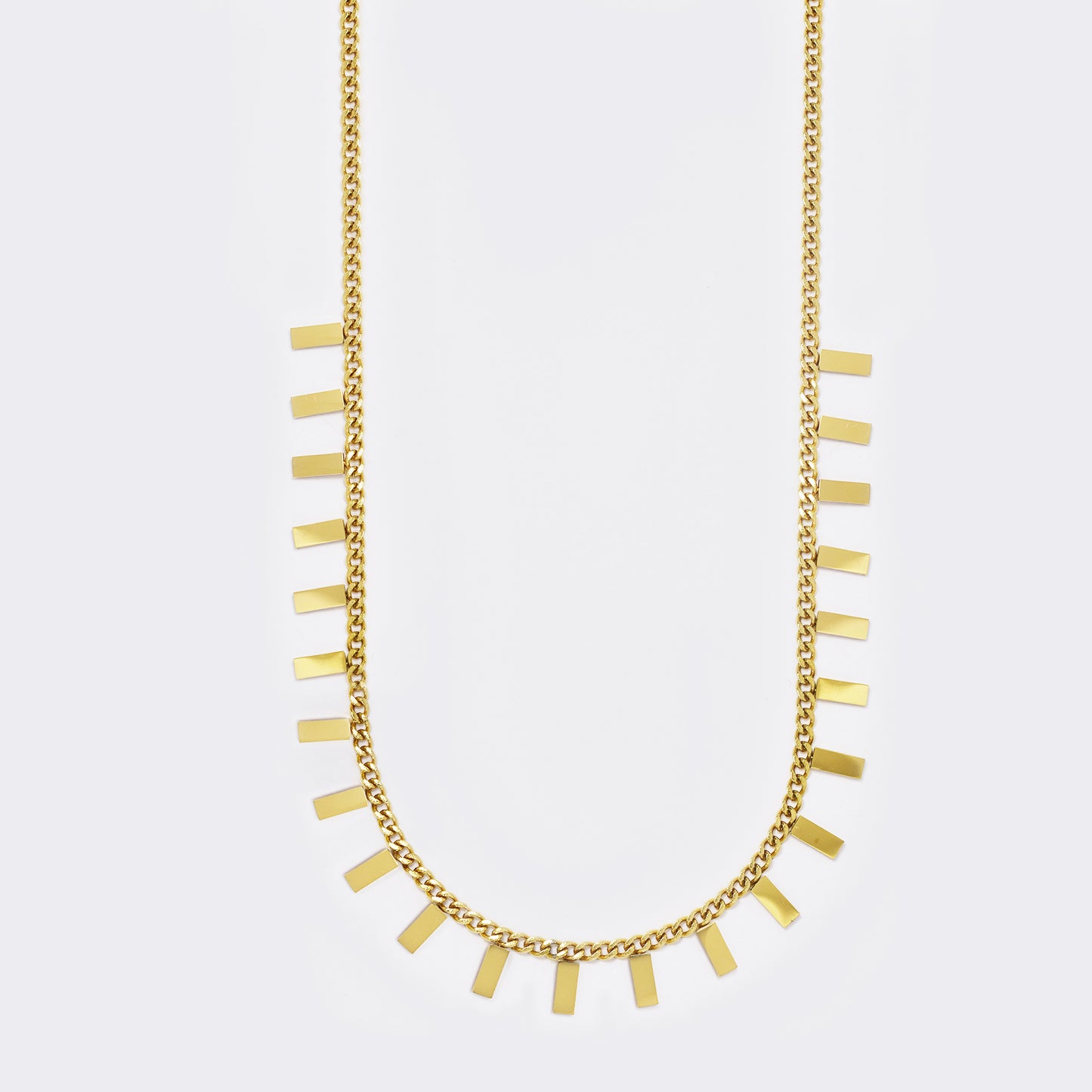 Stainless steel bar disk charm necklace - SSYN5576