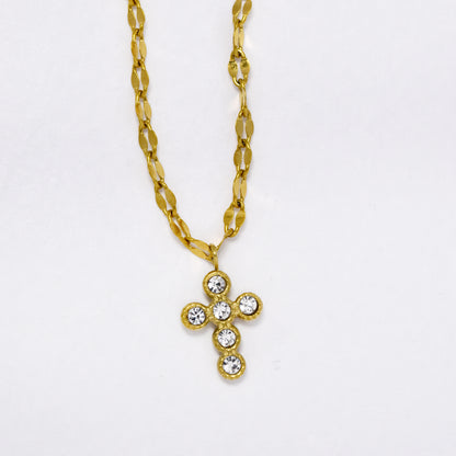 Colour stone cross necklace - SSYN5601