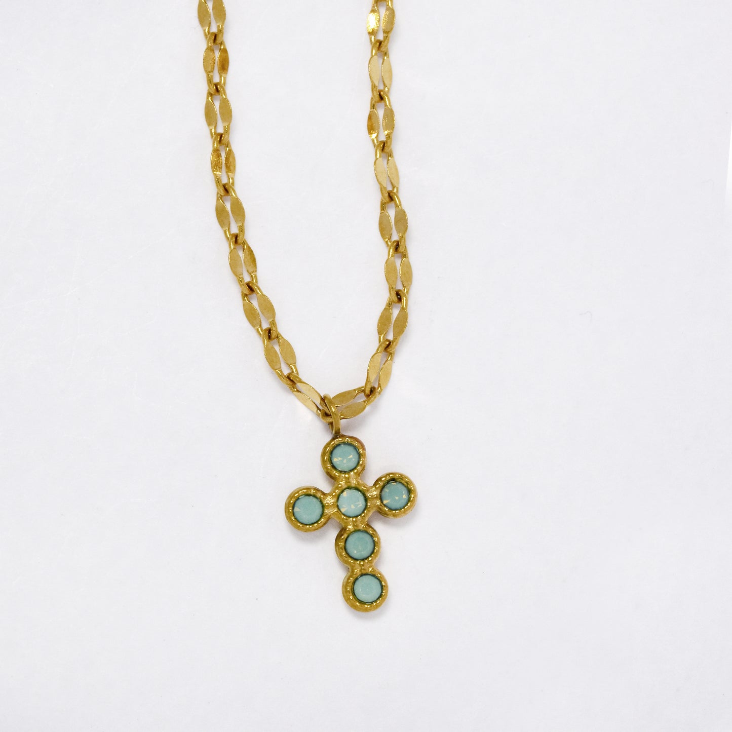 Colour stone cross necklace - SSYN5601