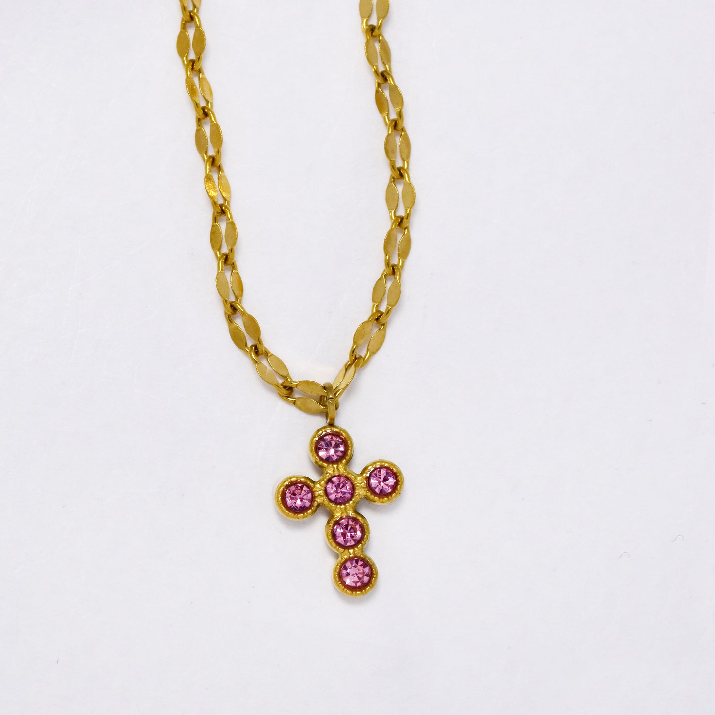 Colour stone cross necklace - SSYN5601