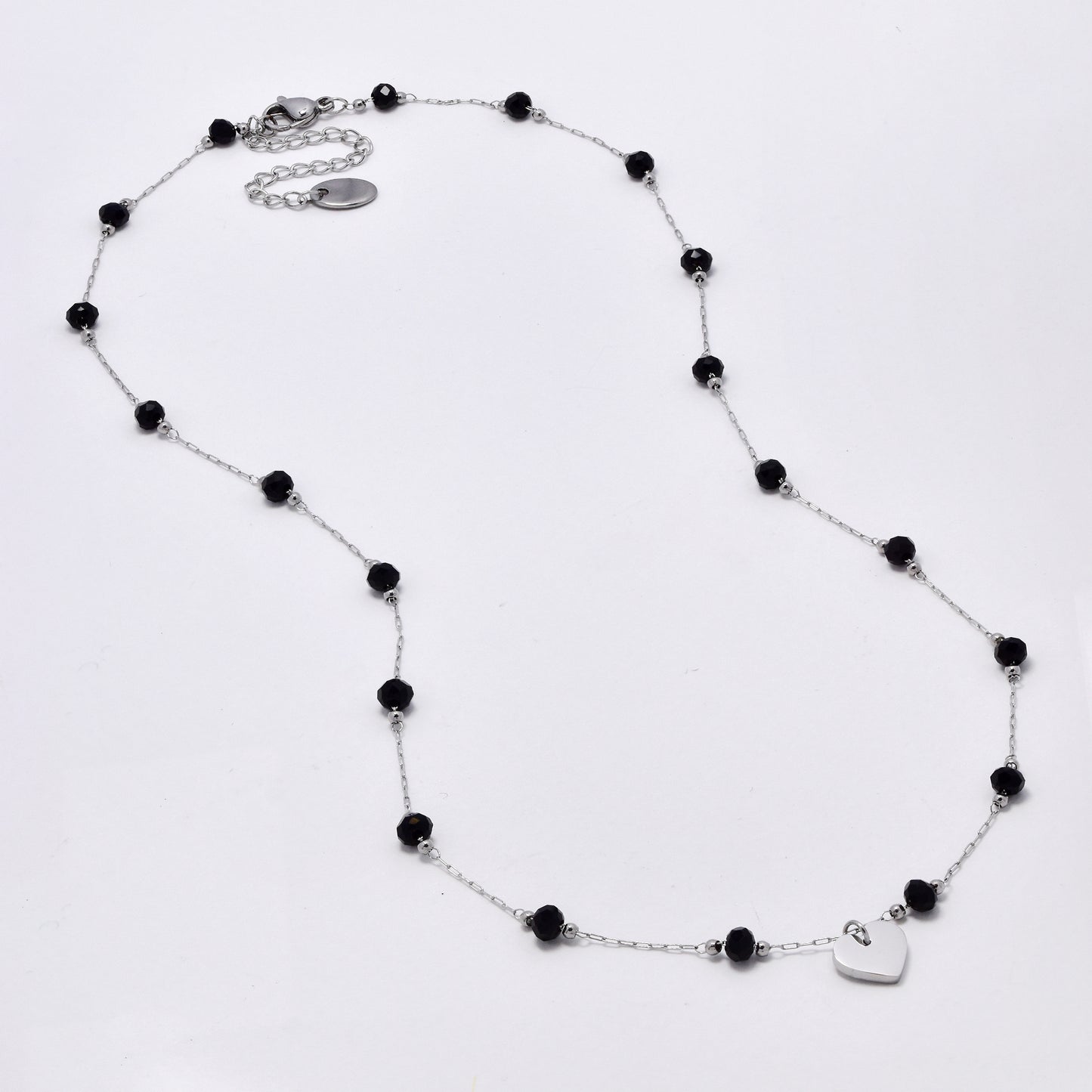 Stainless steel beaded chain with heart - SSYN5606