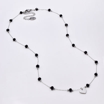 Stainless steel beaded chain with heart - SSYN5606