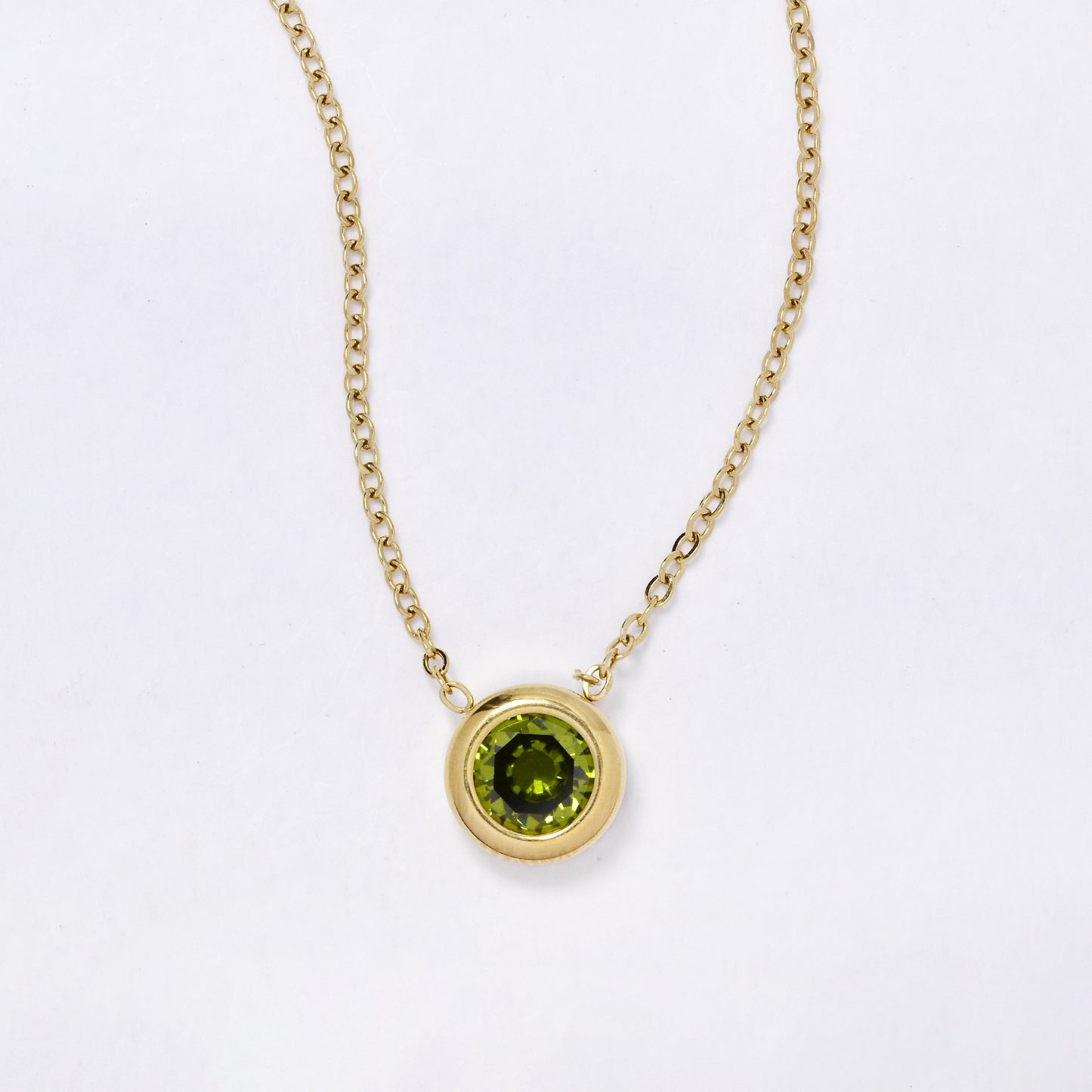 Stainless steel anchor chain with round crystal pendant - SSYN5609