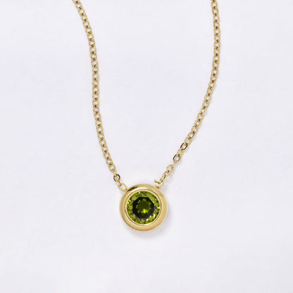 Stainless steel anchor chain with round crystal pendant - SSYN5609