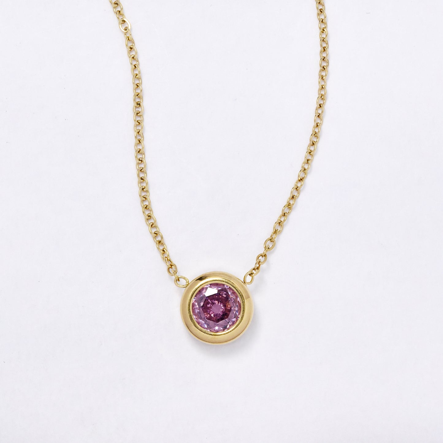Stainless steel anchor chain with round crystal pendant - SSYN5609