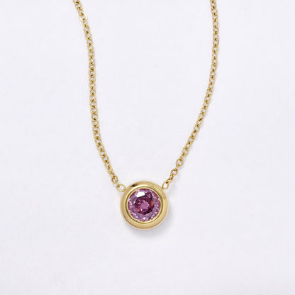 Stainless steel anchor chain with round crystal pendant - SSYN5609