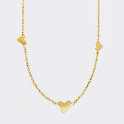 Steel heart disk charm necklace - SSYN5623