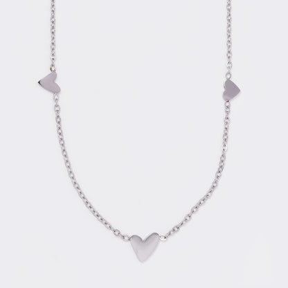 Steel heart disk charm necklace - SSYN5623