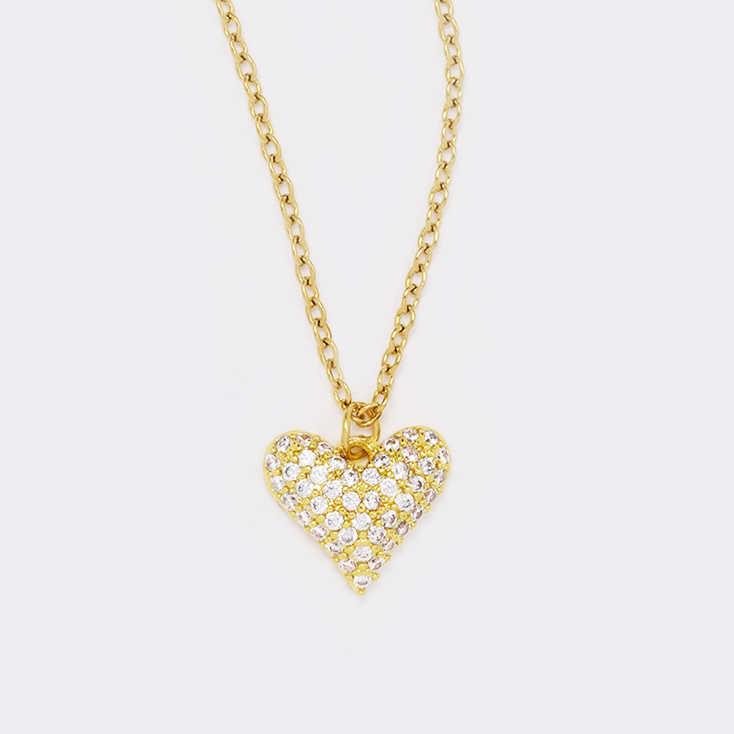 Pave steel heart pendant necklace - SSYN5624