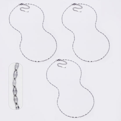 Stainless steel 3 pack 40+5cm sequin chain - SSYN5700
