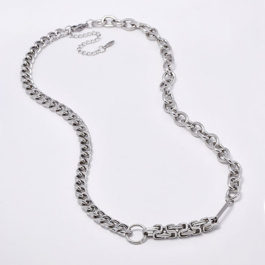SSYN5915 - Steel multi link necklace