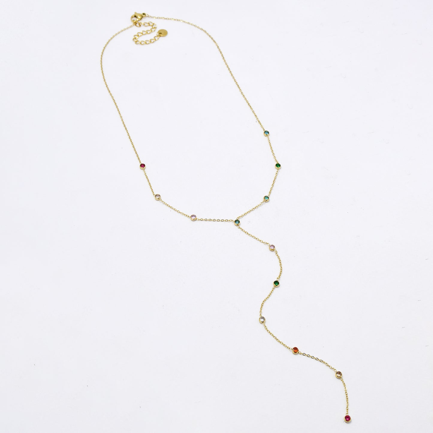 SSYN5956 - St Steel 40.5+5cm CZ drop necklace