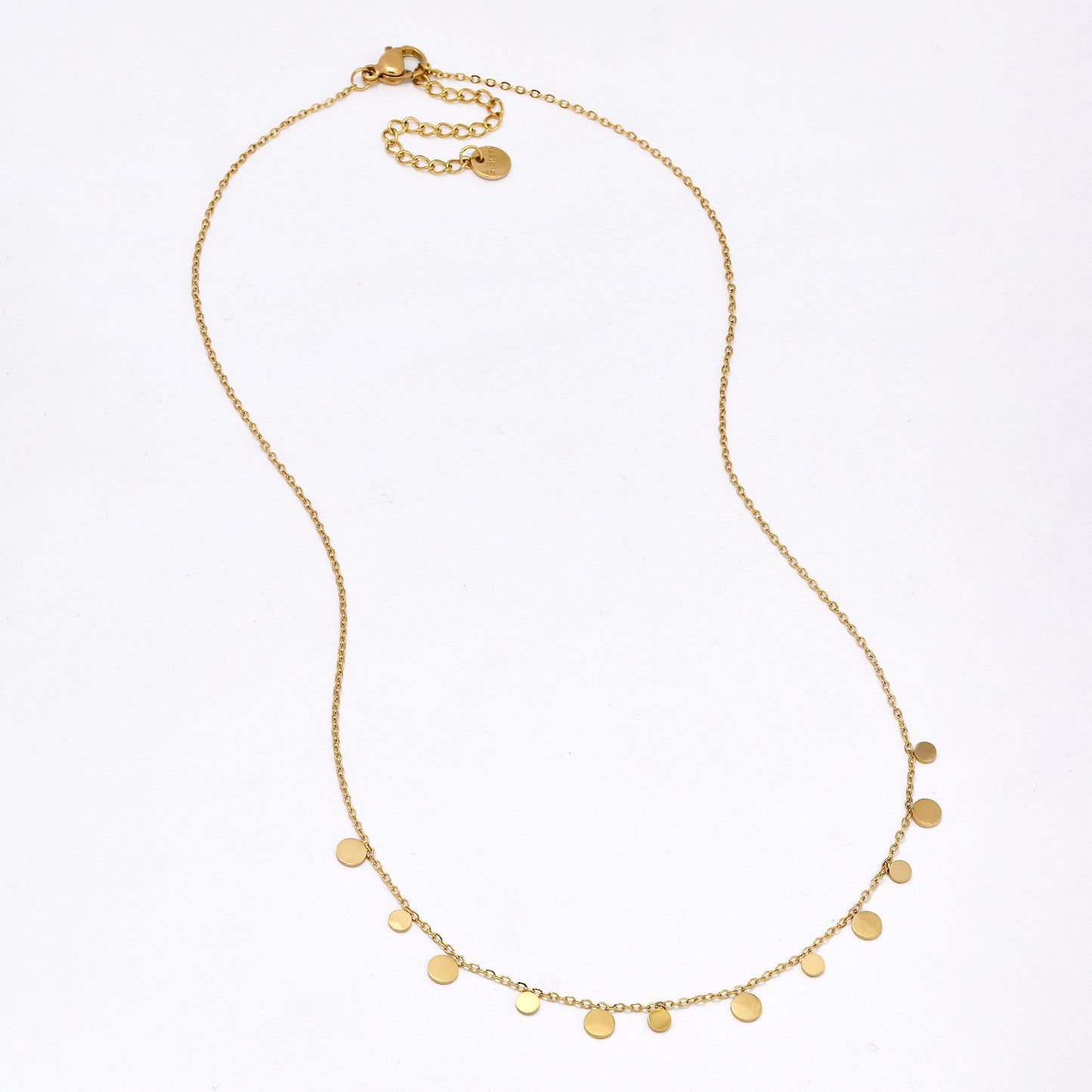 SSYN6055 - St steel 42 cm + 5.5cm round disk necklace