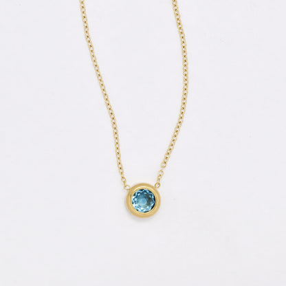 SSYN6410 - St Steel round colour CZ necklace necklace
