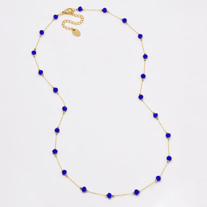 SSYN6417 - St Steel faceted colour bead necklace