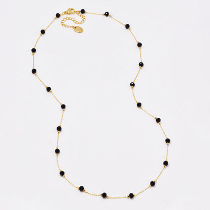 SSYN6417 - St Steel faceted colour bead necklace