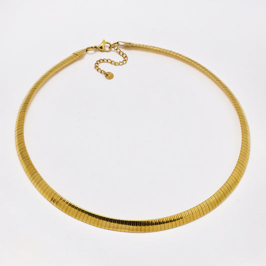 SSYN6420 - St Steel 47cm + 5cm x 7.5mm flex necklace