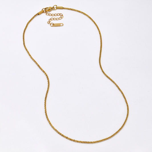 SSYN6549A - St Steel 41cm + 4.5cm x 2mm fancy link necklace