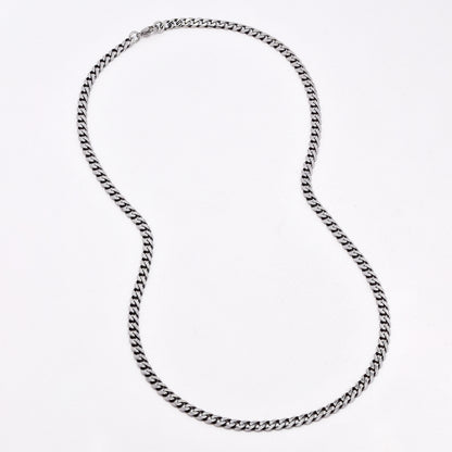 SSYN6579 - St Steel 59.7cm x 5mm oxidised curb chain