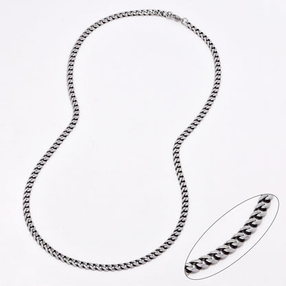 SSYN6579 - St Steel 59.7cm x 5mm oxidised curb chain