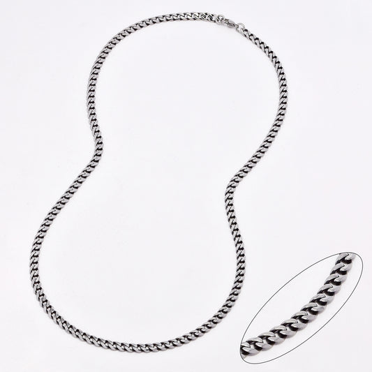 SSYN6579 - St Steel 59.7cm x 5mm oxidised curb chain