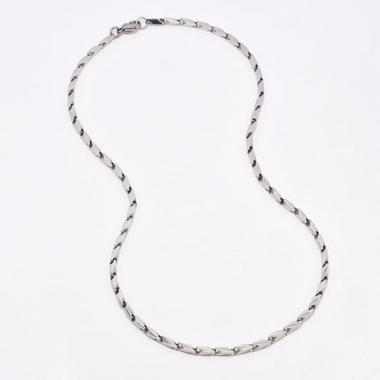 SSYN6580 - St Steel 54cm x 4mm fancy link necklace