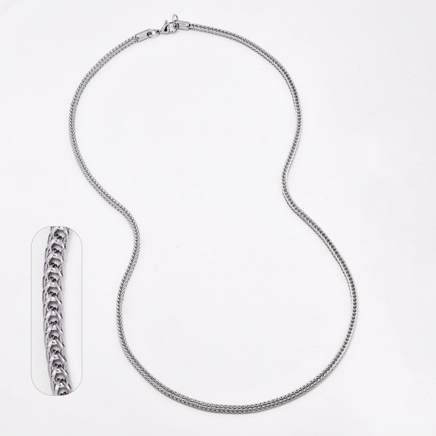 SSYN6581 - St Steel 59.7cm x 3mm square box chain