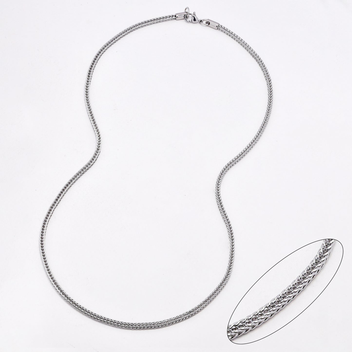 SSYN6581 - St Steel 59.7cm x 3mm square box chain