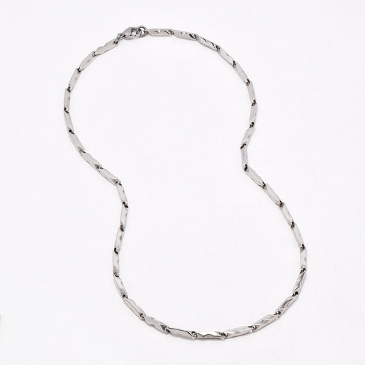 SSYN6583 - St Steel 53cm x 30.5mm fancy link necklace