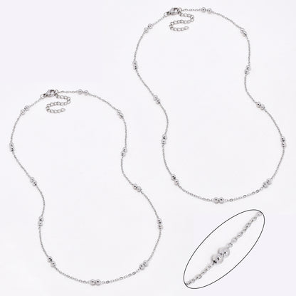 SSYN6624 - St Steel 2 pack 45cm + 5cm x 1.5mm ball chain necklace